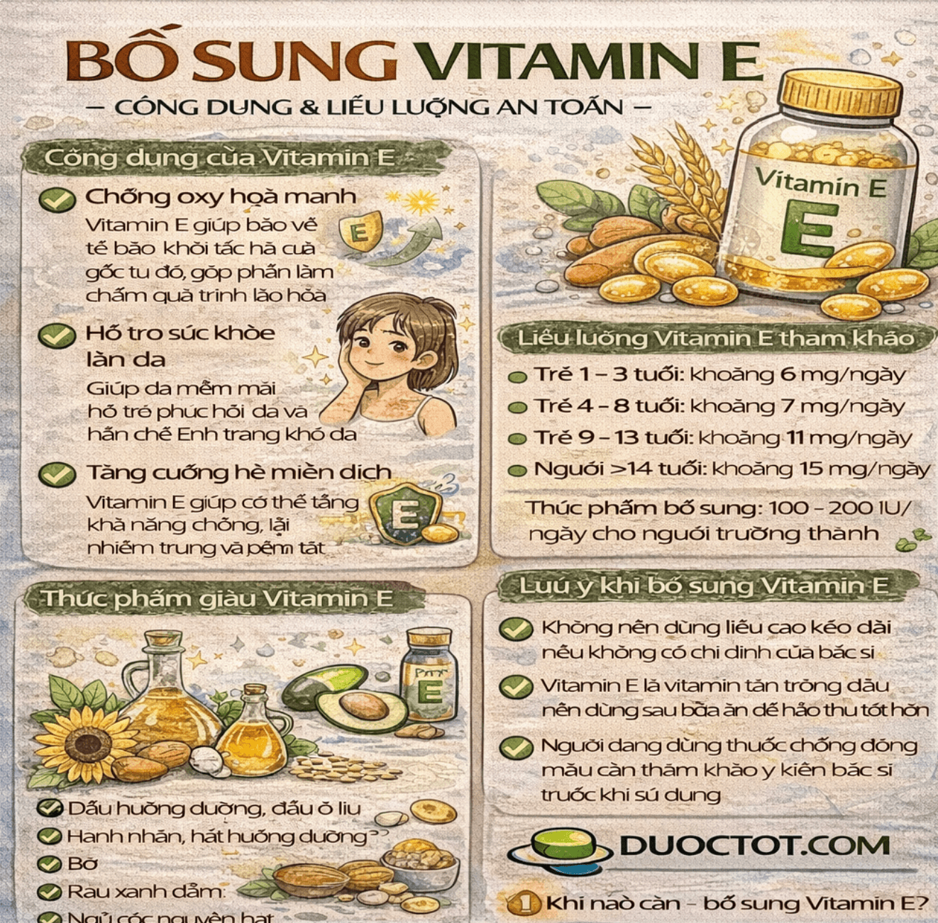 Bổ sung Vitamin E